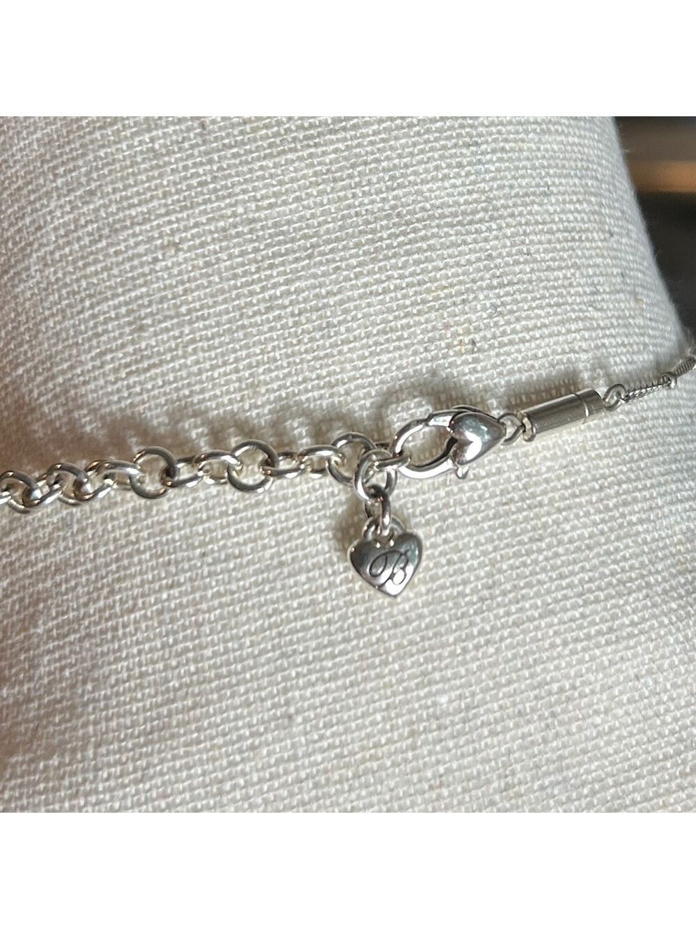 Brighton Petite Chain Necklace & Cupcake Charm Crystal Silver Plated Chain 18” - Picture 4 of 13